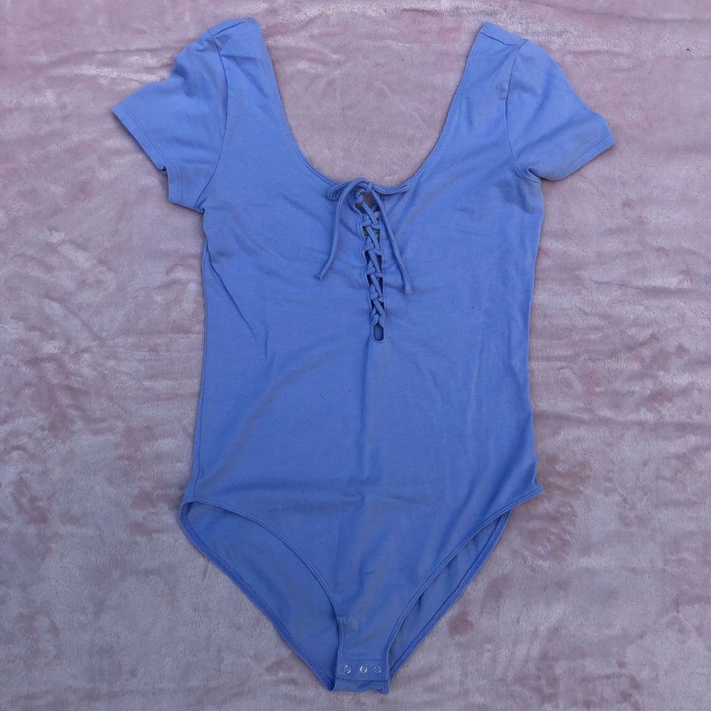 PINK Lace Up Bodysuit